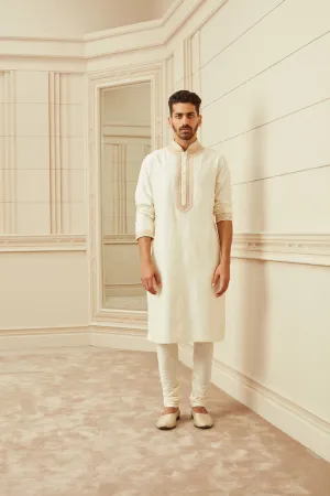 Ivory Textured Kurta Set