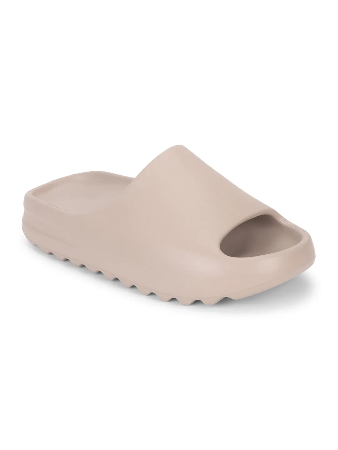 Khaki PU Open Toe Slip Ons (TC-RS3091-KHA)