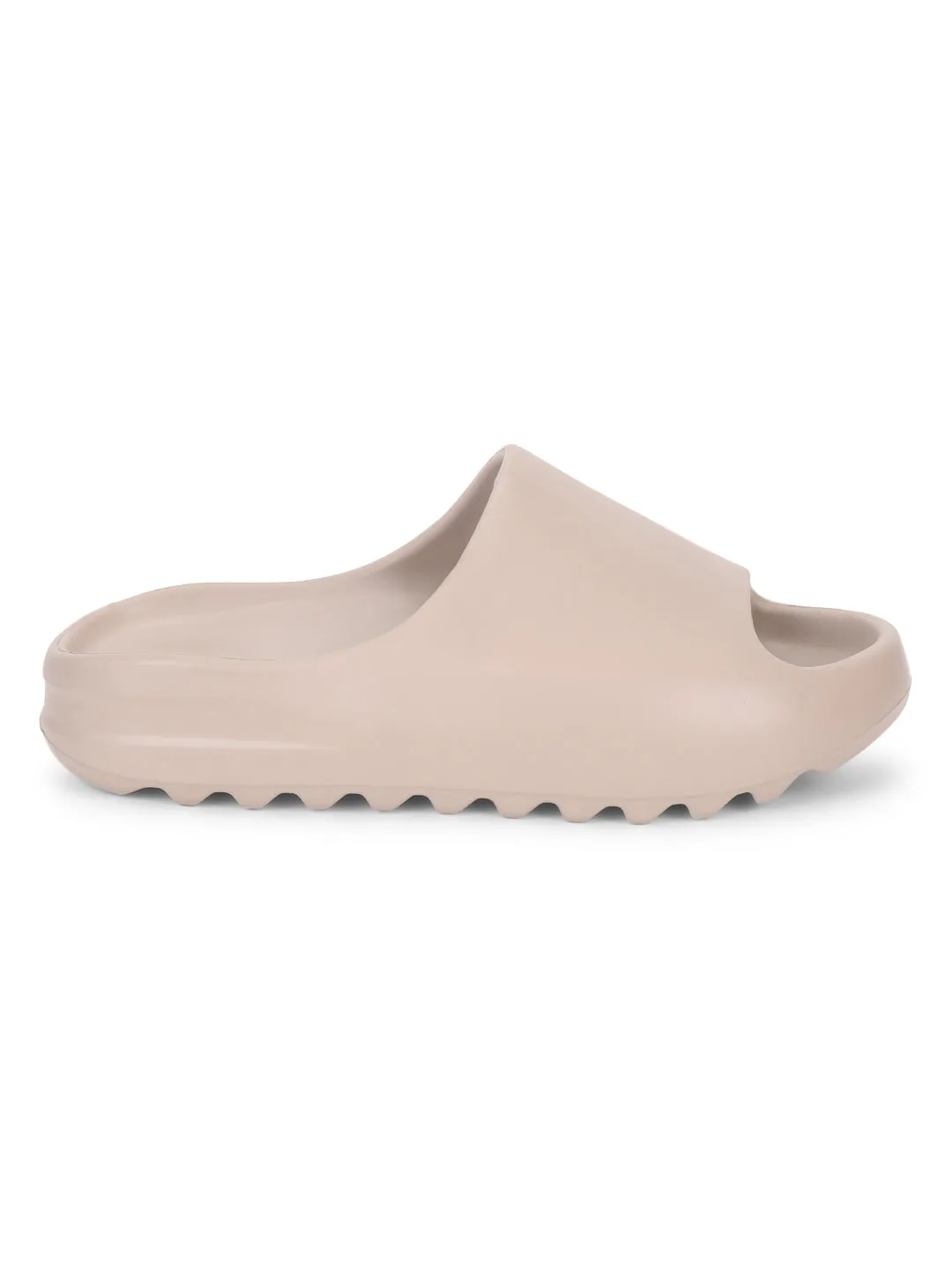 Khaki PU Open Toe Slip Ons (TC-RS3091-KHA)