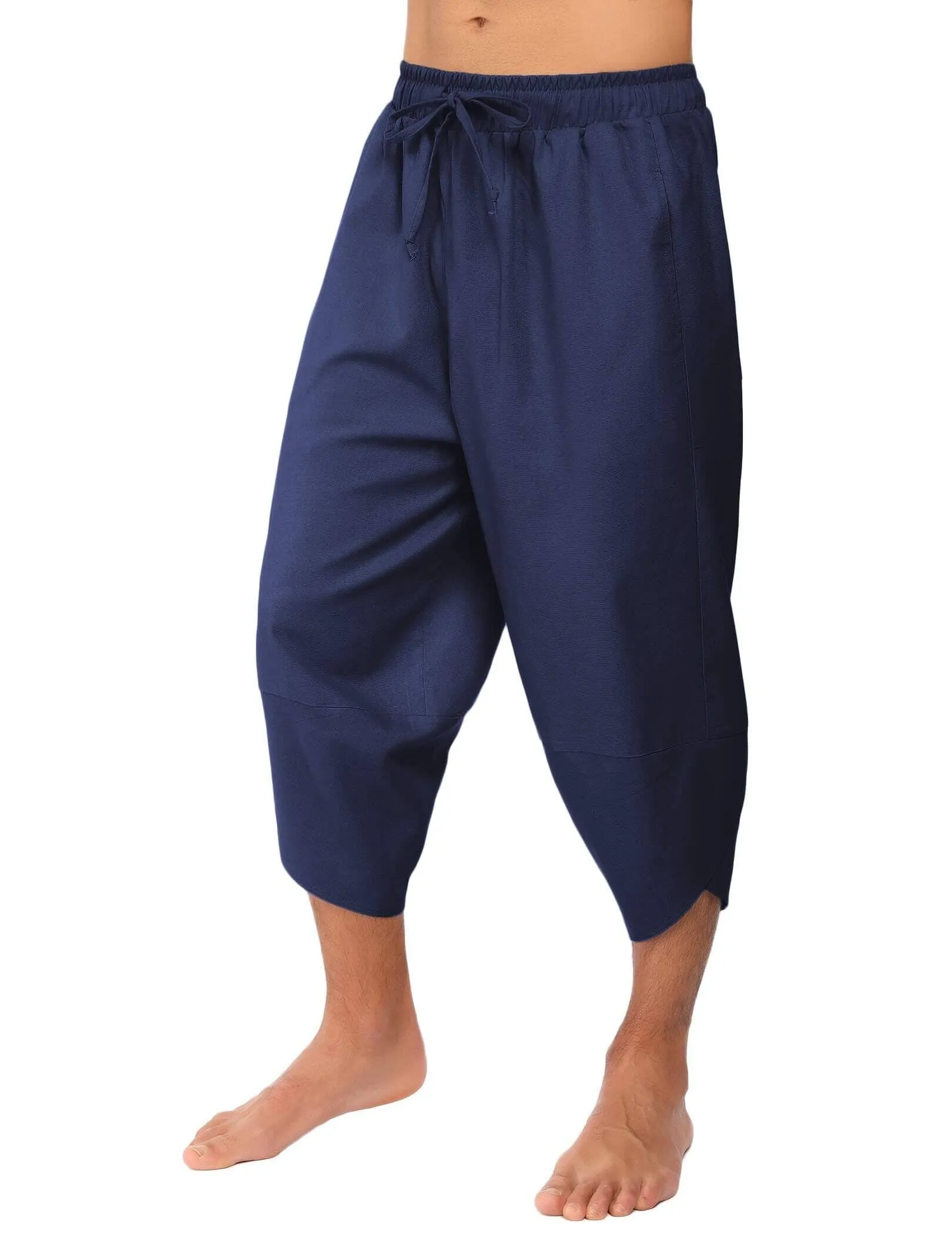 Linen Style 3/4 Shorts Yoga Trousers (US Only)