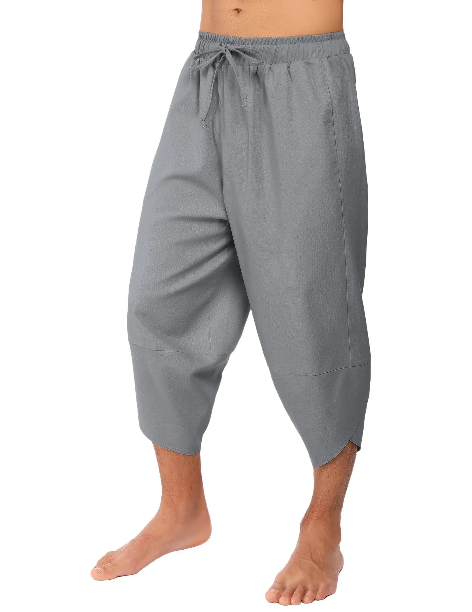 Linen Style 3/4 Shorts Yoga Trousers (US Only)