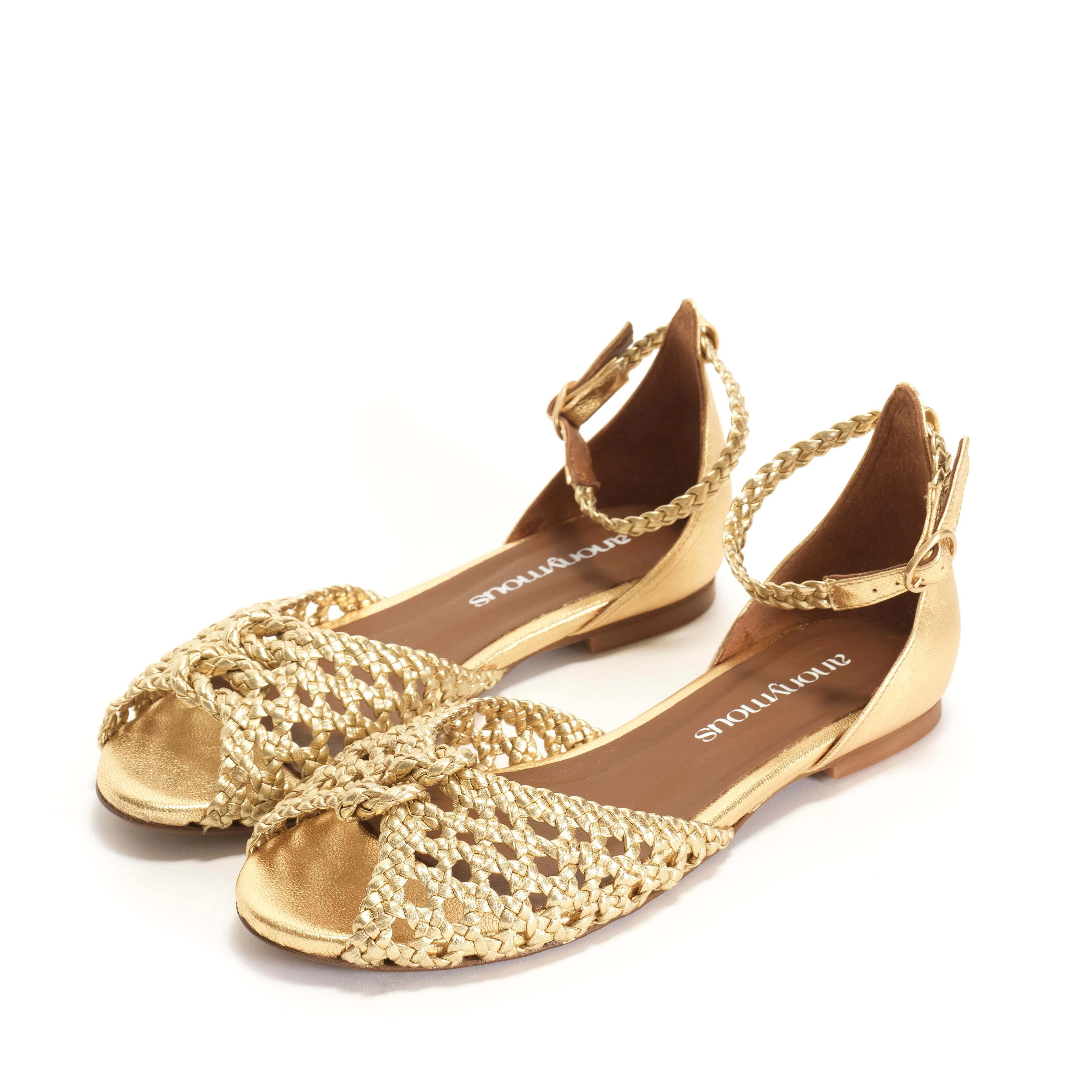 Lucy 10 Hand-braided leather Gold