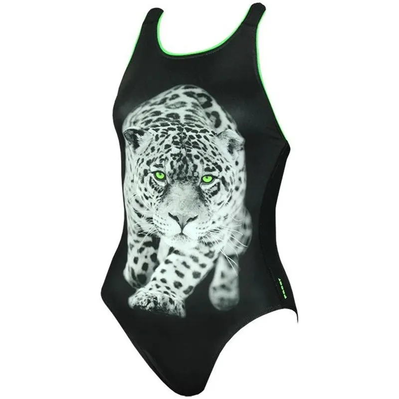 Maru - Snowy Pacer Vault Back Ladies Swimsuit - Black/White