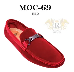 men's red summer loafer slip on suede leather summer shoes by royal shoes