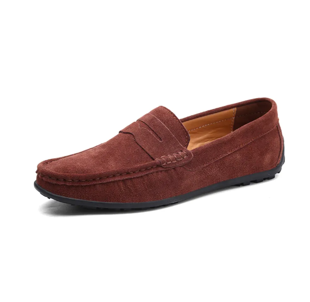 Men's Spring/Autumn Suede Genuine Leather Casual Driving Loafers/Moccasins | Plus Size