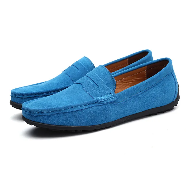 Men's Spring/Autumn Suede Genuine Leather Casual Driving Loafers/Moccasins | Plus Size