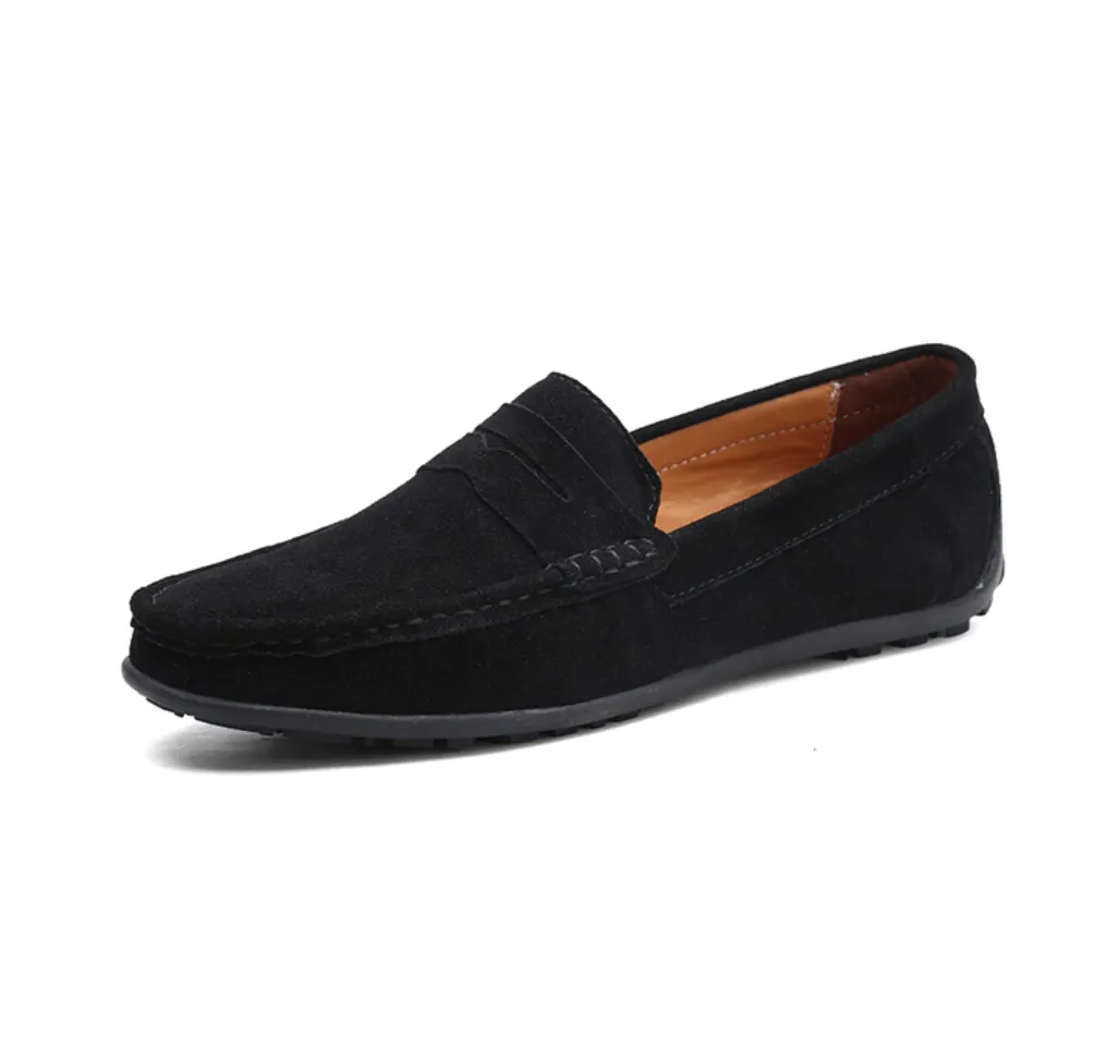 Men's Spring/Autumn Suede Genuine Leather Casual Driving Loafers/Moccasins | Plus Size