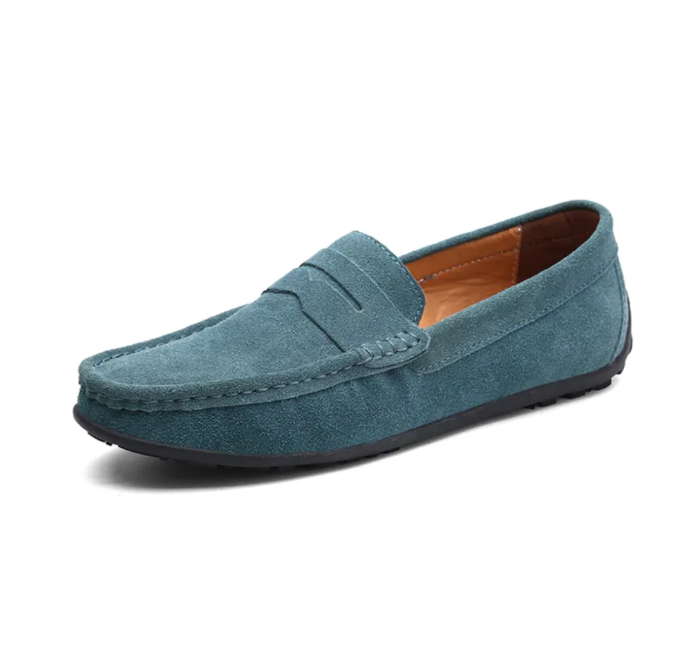 Men's Spring/Autumn Suede Genuine Leather Casual Driving Loafers/Moccasins | Plus Size