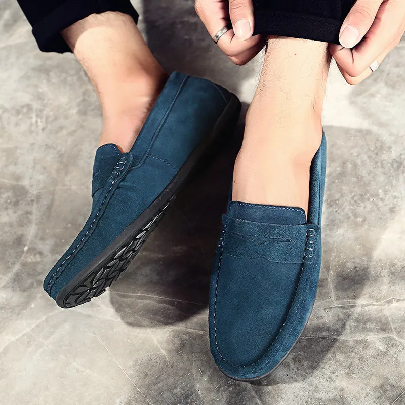 Men's Spring/Autumn Suede Genuine Leather Casual Driving Loafers/Moccasins | Plus Size