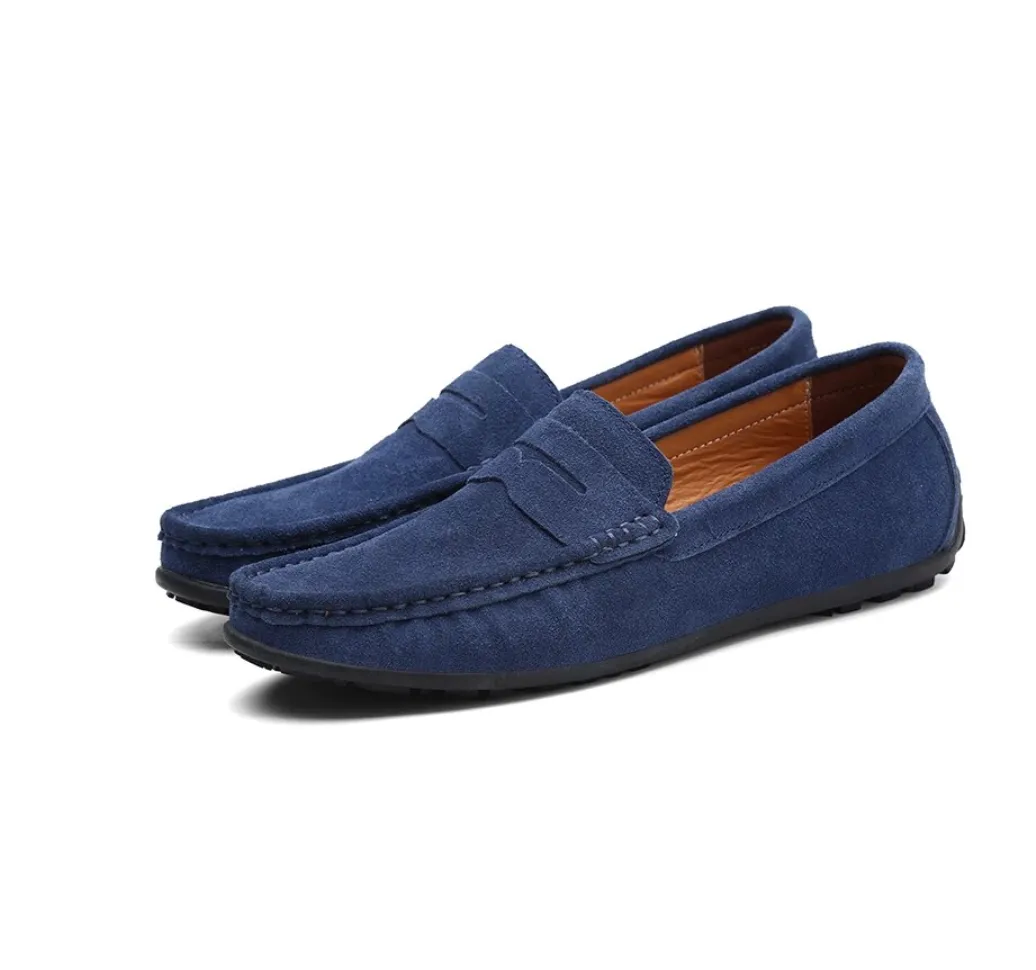 Men's Spring/Autumn Suede Genuine Leather Casual Driving Loafers/Moccasins | Plus Size