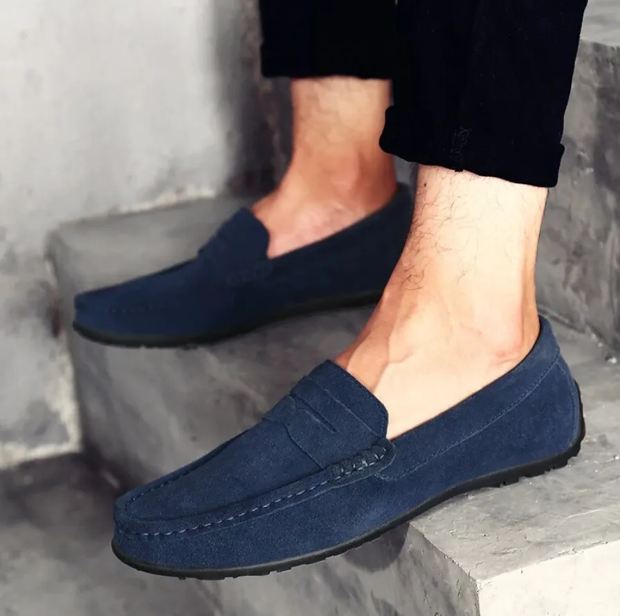 Men's Spring/Autumn Suede Genuine Leather Casual Driving Loafers/Moccasins | Plus Size