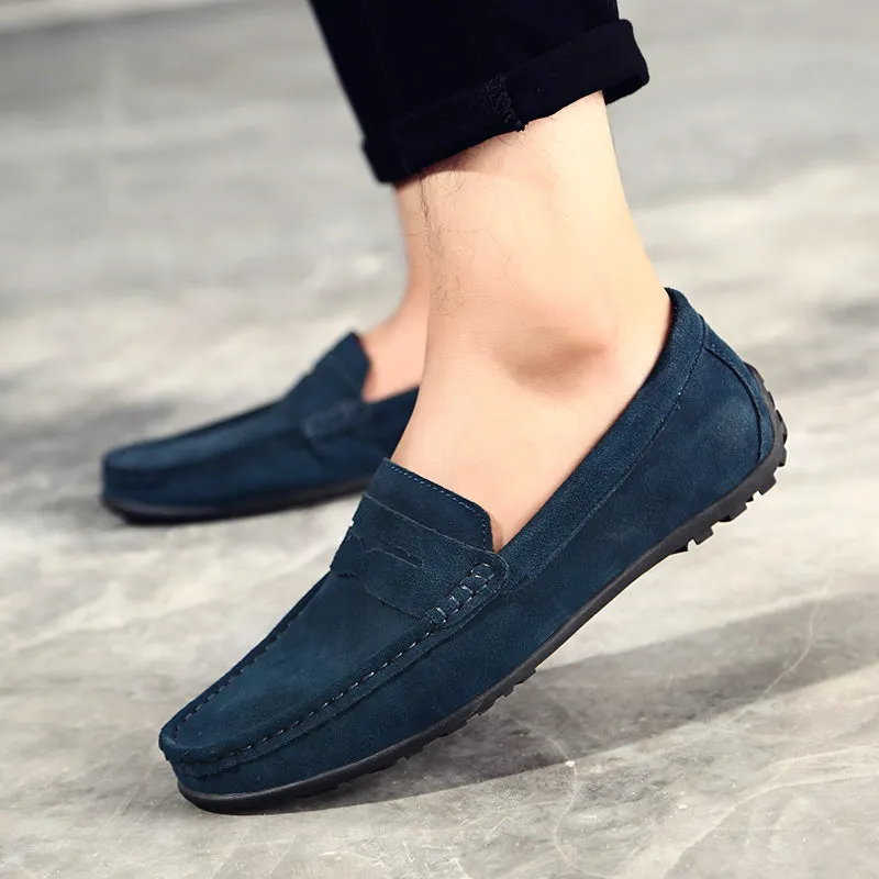 Men's Spring/Autumn Suede Genuine Leather Casual Driving Loafers/Moccasins | Plus Size