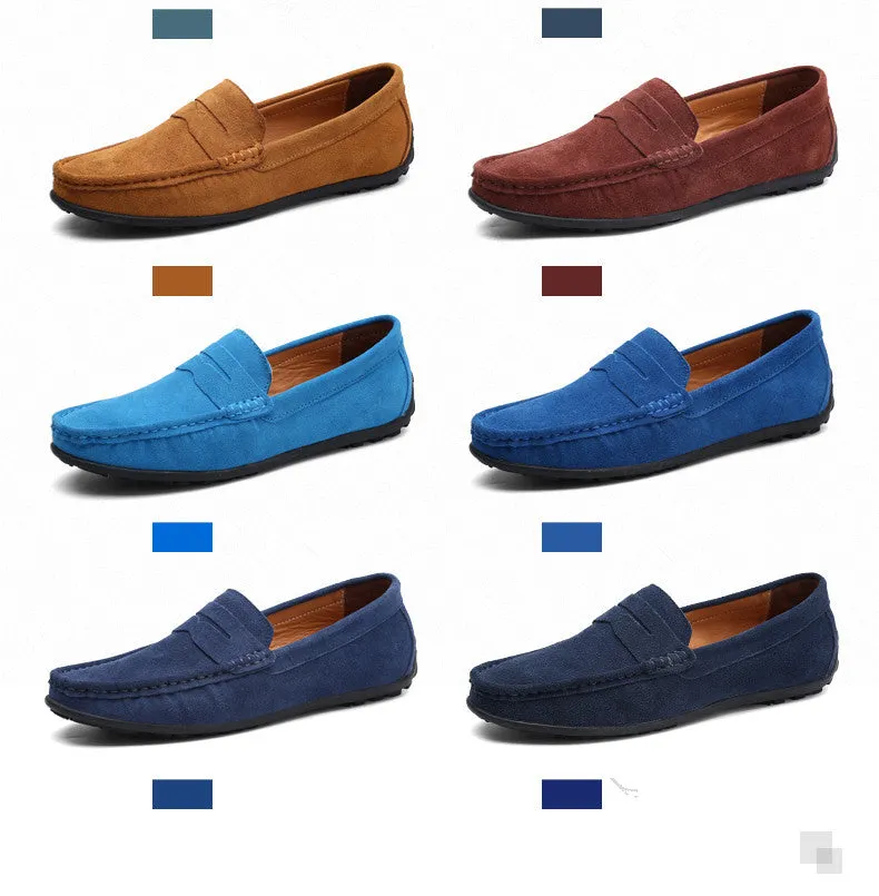 Men's Spring/Autumn Suede Genuine Leather Casual Driving Loafers/Moccasins | Plus Size