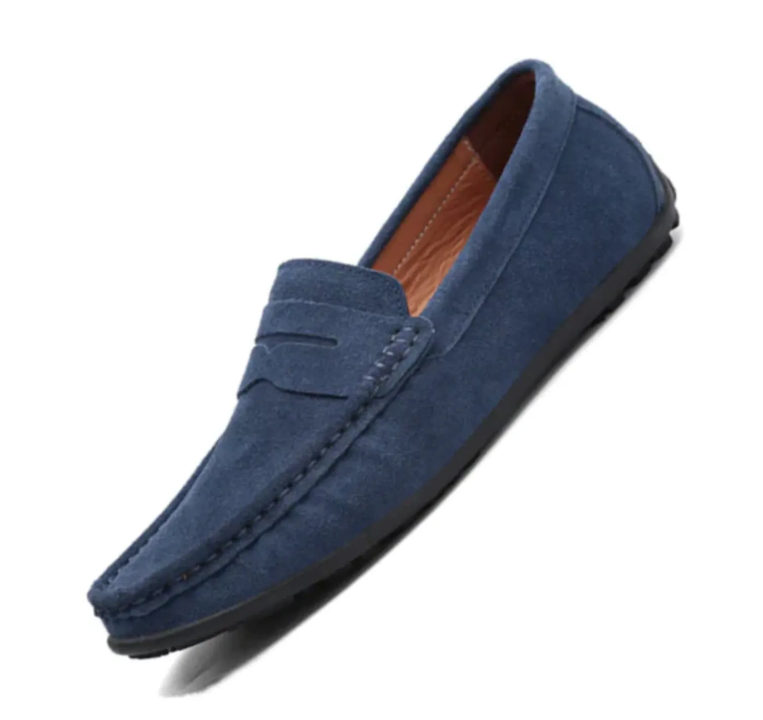 Men's Spring/Autumn Suede Genuine Leather Casual Driving Loafers/Moccasins | Plus Size