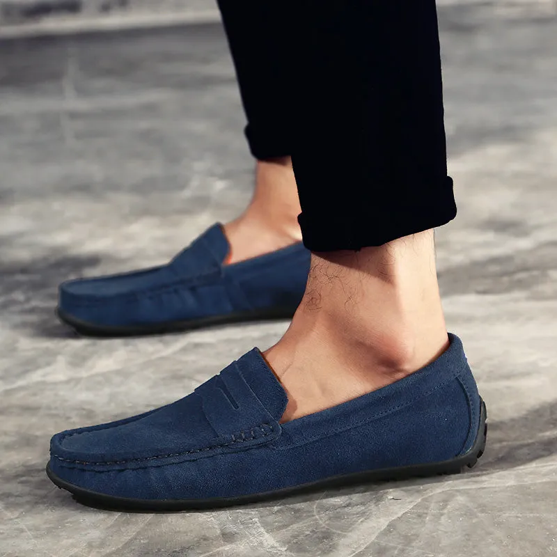 Men's Spring/Autumn Suede Genuine Leather Casual Driving Loafers/Moccasins | Plus Size