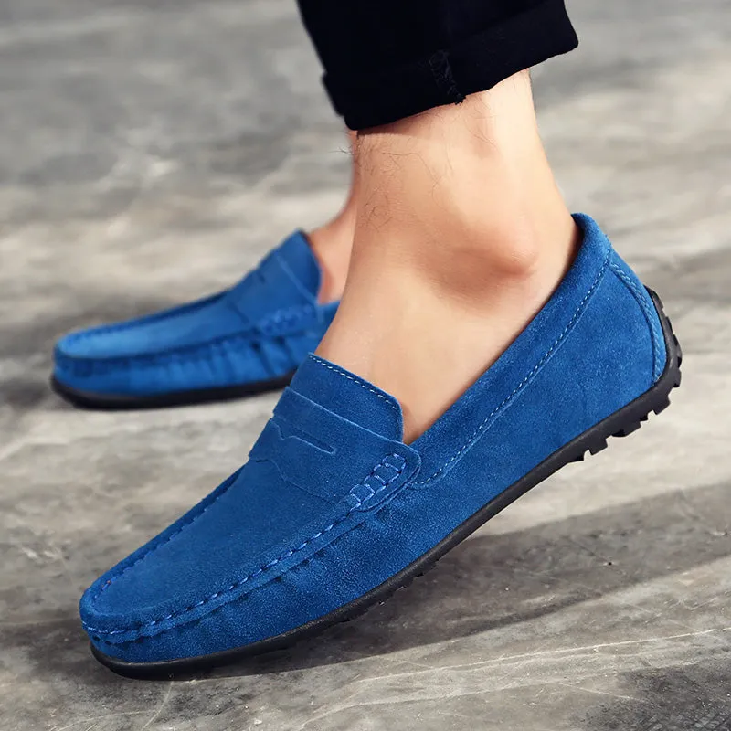 Men's Spring/Autumn Suede Genuine Leather Casual Driving Loafers/Moccasins | Plus Size