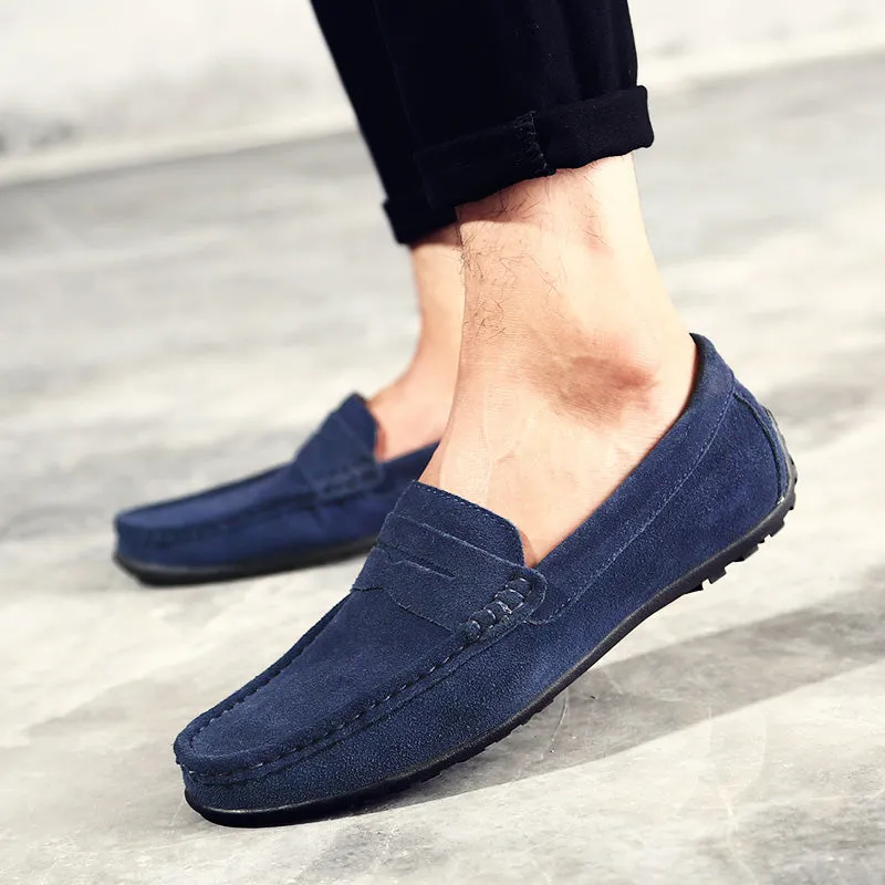 Men's Spring/Autumn Suede Genuine Leather Casual Driving Loafers/Moccasins | Plus Size