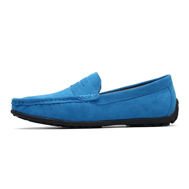 Men's Spring/Autumn Suede Genuine Leather Casual Driving Loafers/Moccasins | Plus Size