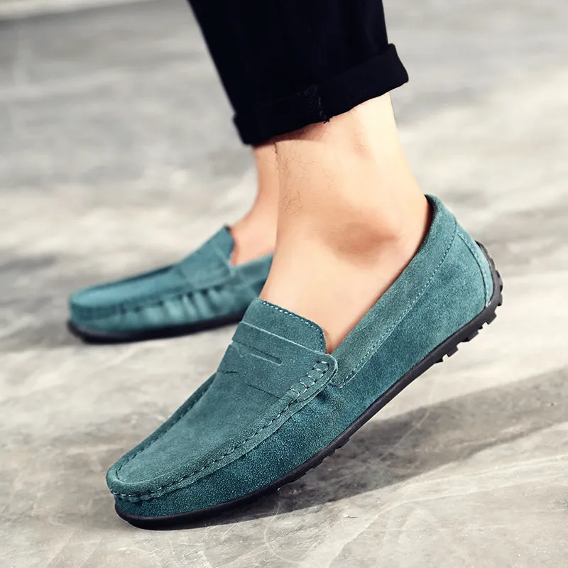 Men's Spring/Autumn Suede Genuine Leather Casual Driving Loafers/Moccasins | Plus Size