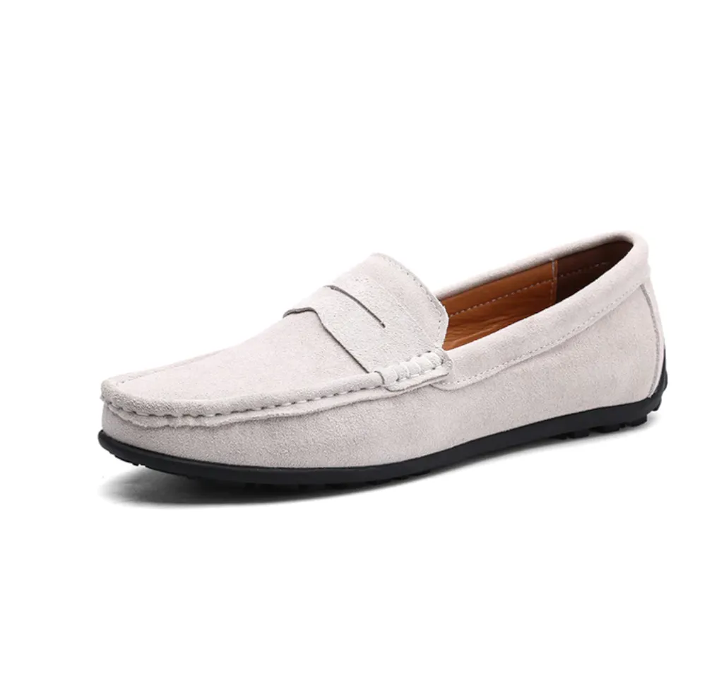 Men's Spring/Autumn Suede Genuine Leather Casual Driving Loafers/Moccasins | Plus Size