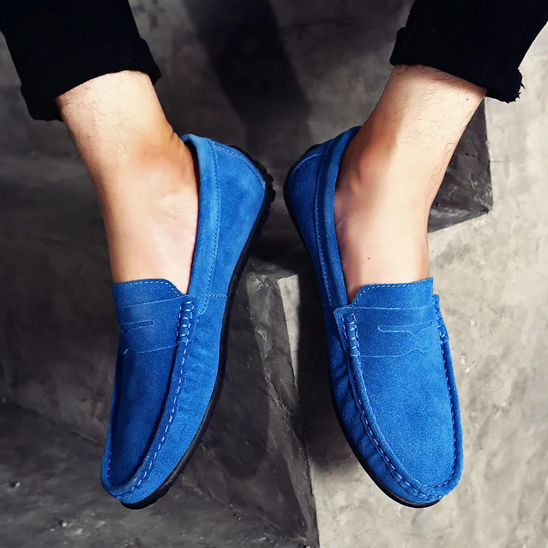 Men's Spring/Autumn Suede Genuine Leather Casual Driving Loafers/Moccasins | Plus Size