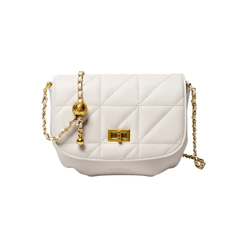 Monaco Trendy Triangle Quilted Leather Chain Bag