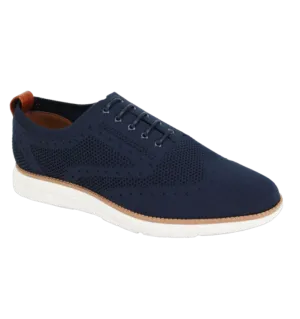 Navy Blue Men's Casual Lace-Up Sneakers Soft Material Shoes