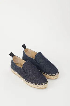 Navy Denim Lichi Espadrille Flat