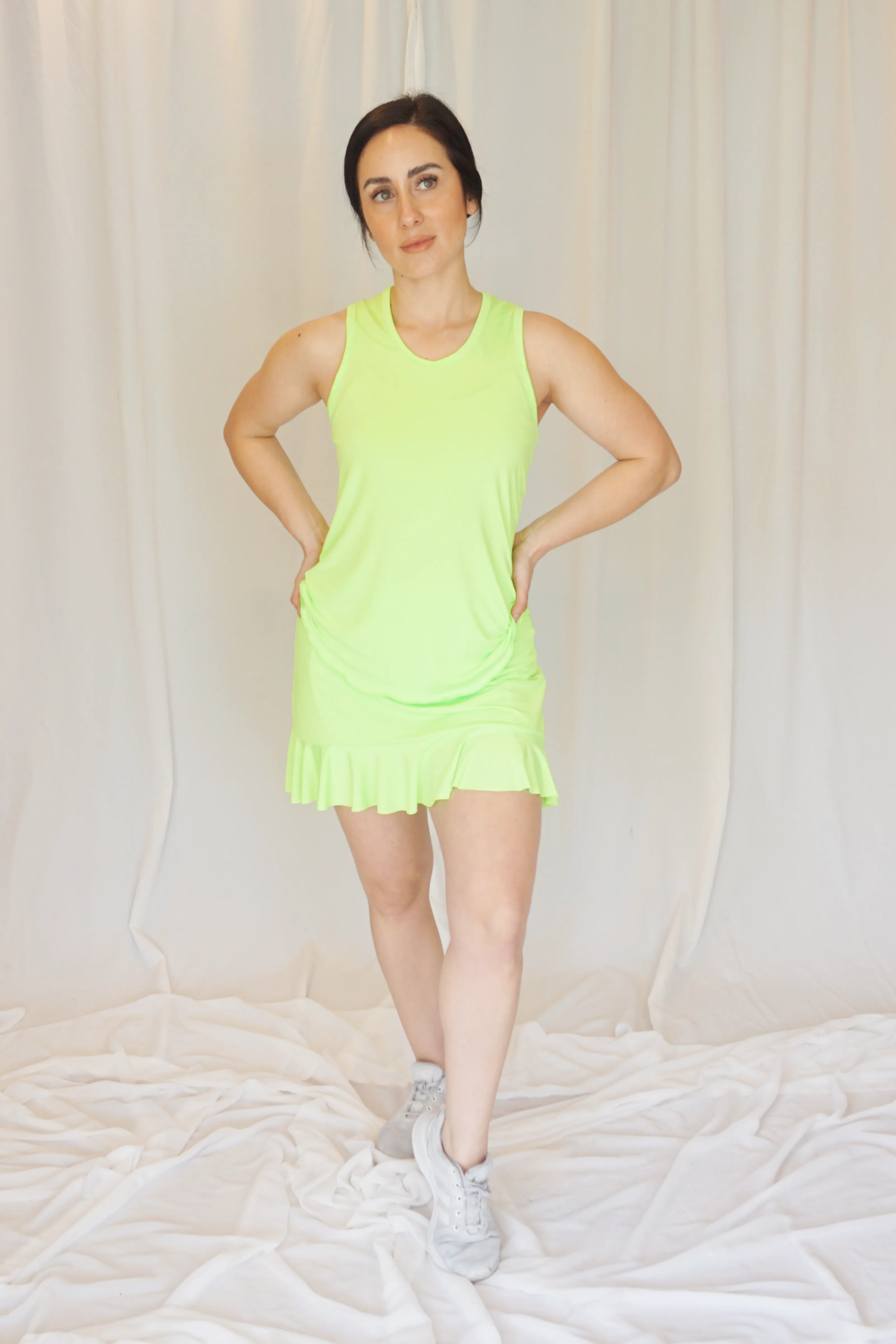 Neon Green Ruffle Skort