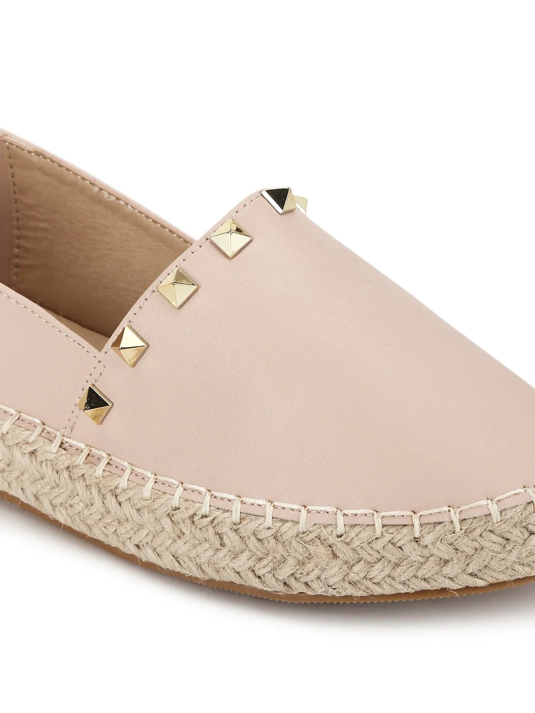 Nude PU Mash Slip On Flats