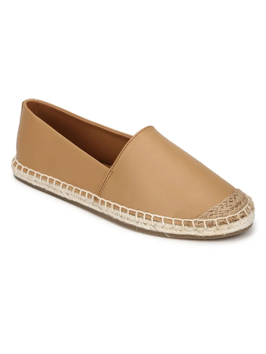 Nude PU Slip On Espadrilles