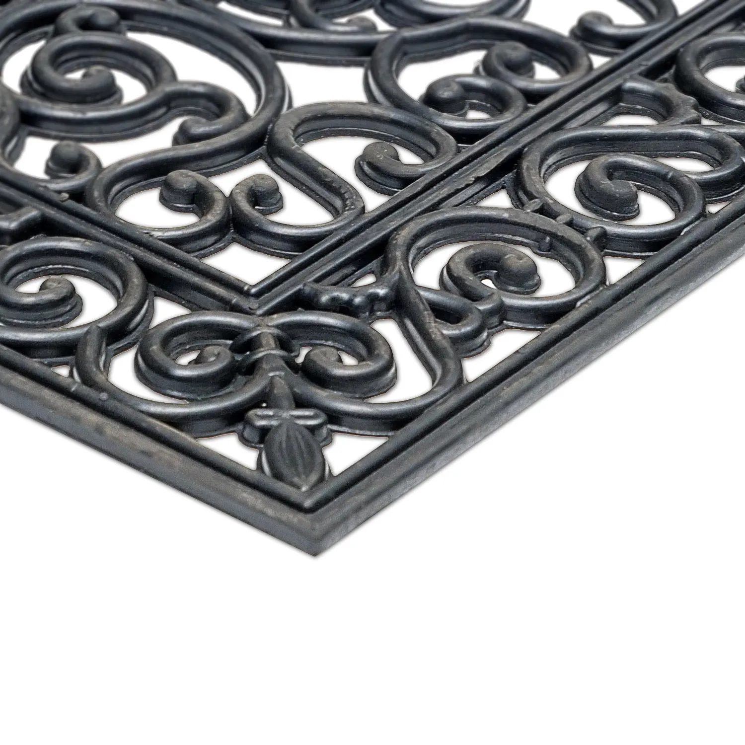 OnlyMat Elegant Scrollwork Pattern Rubber Doormat