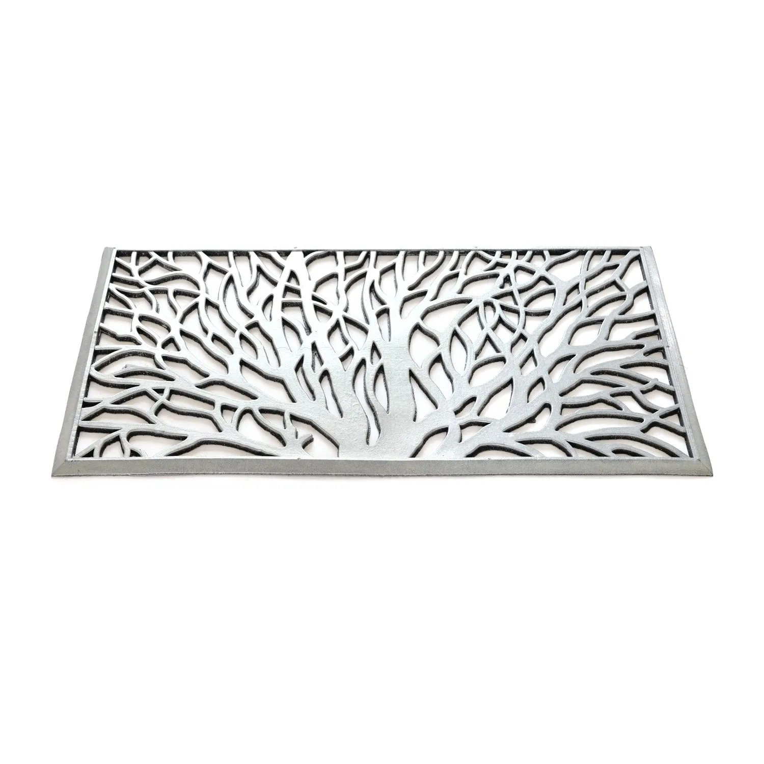 OnlyMat Moulded Tree Design Rubber Doormat in Metalic Colours - Indoor / Outdoor, Waterproof