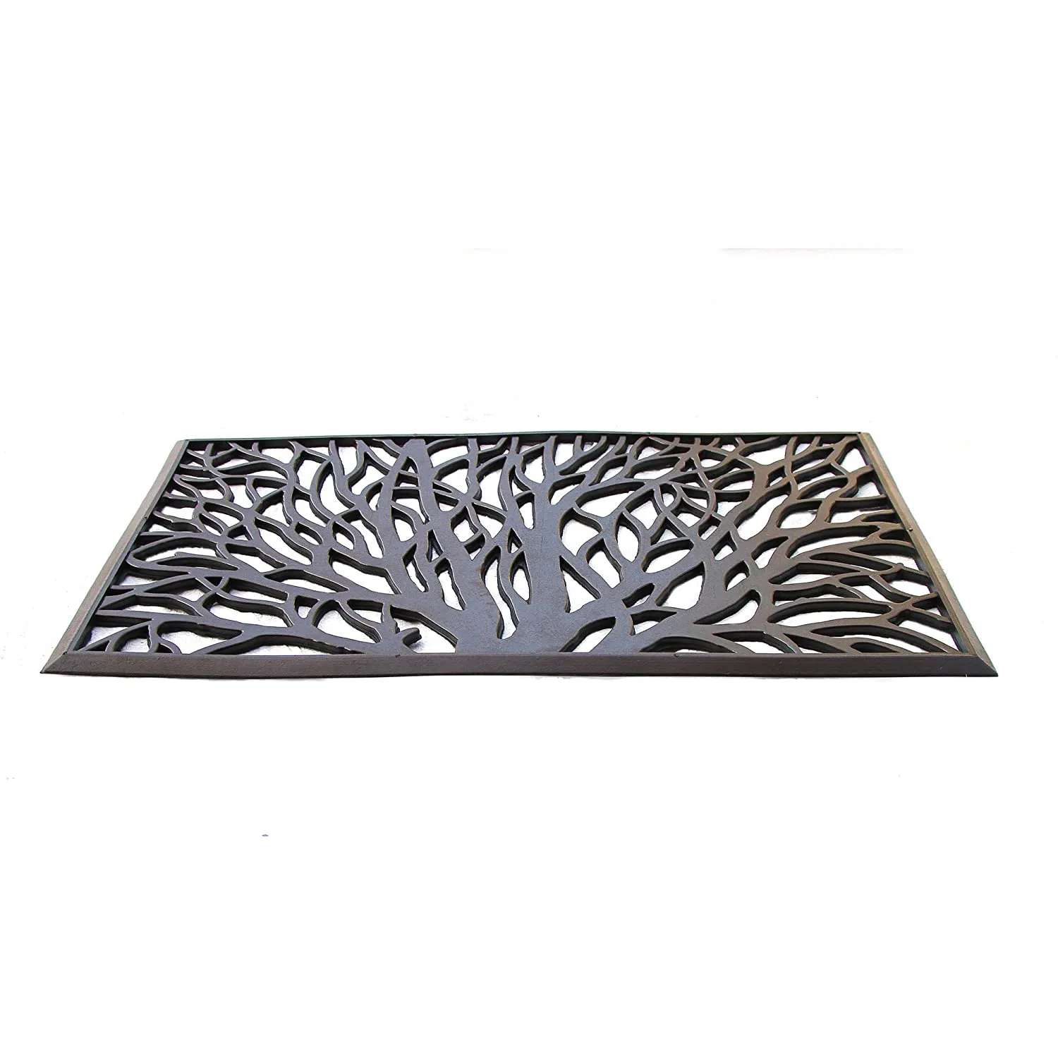 OnlyMat Moulded Tree Design Rubber Doormat in Metalic Colours - Indoor / Outdoor, Waterproof