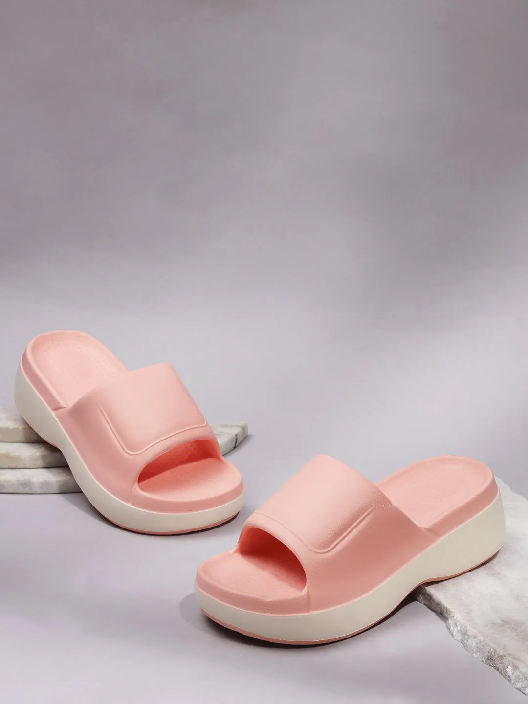 Pink White PU Slip-On Flats (TC-RS3690-PNKWHT)