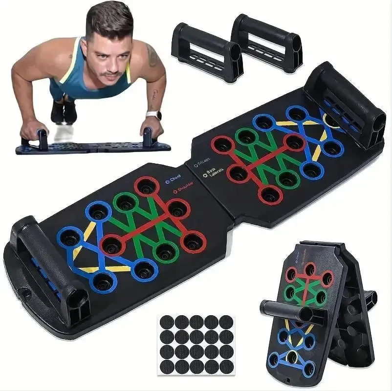 Portable Fitness Equipment Portable Multifunctional Push-Up Board Set with Handles Foldable Fitness Equipment for Chest Abdomen Arms and Back Training