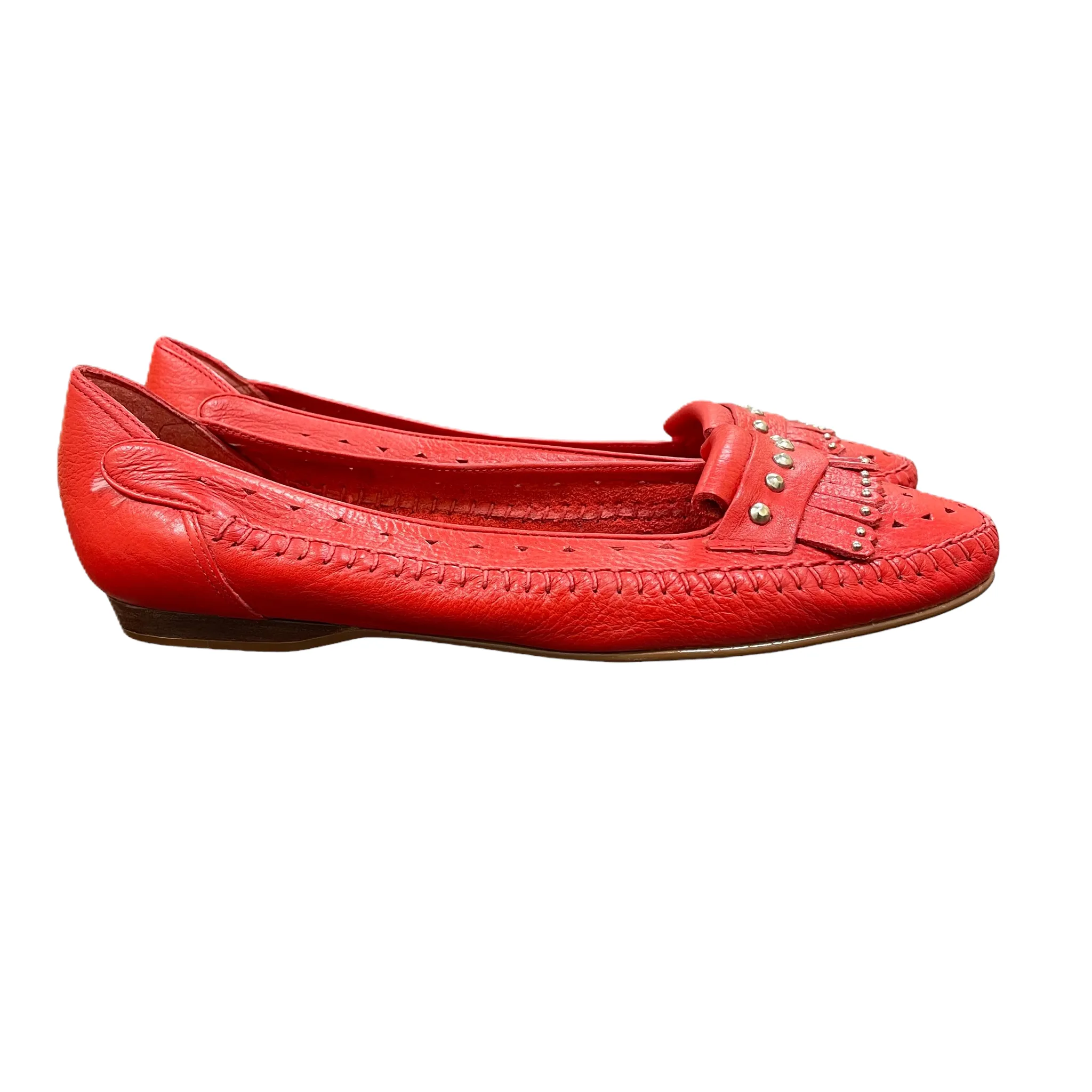 Red Shoes Flats By Calico, Size: 7.5