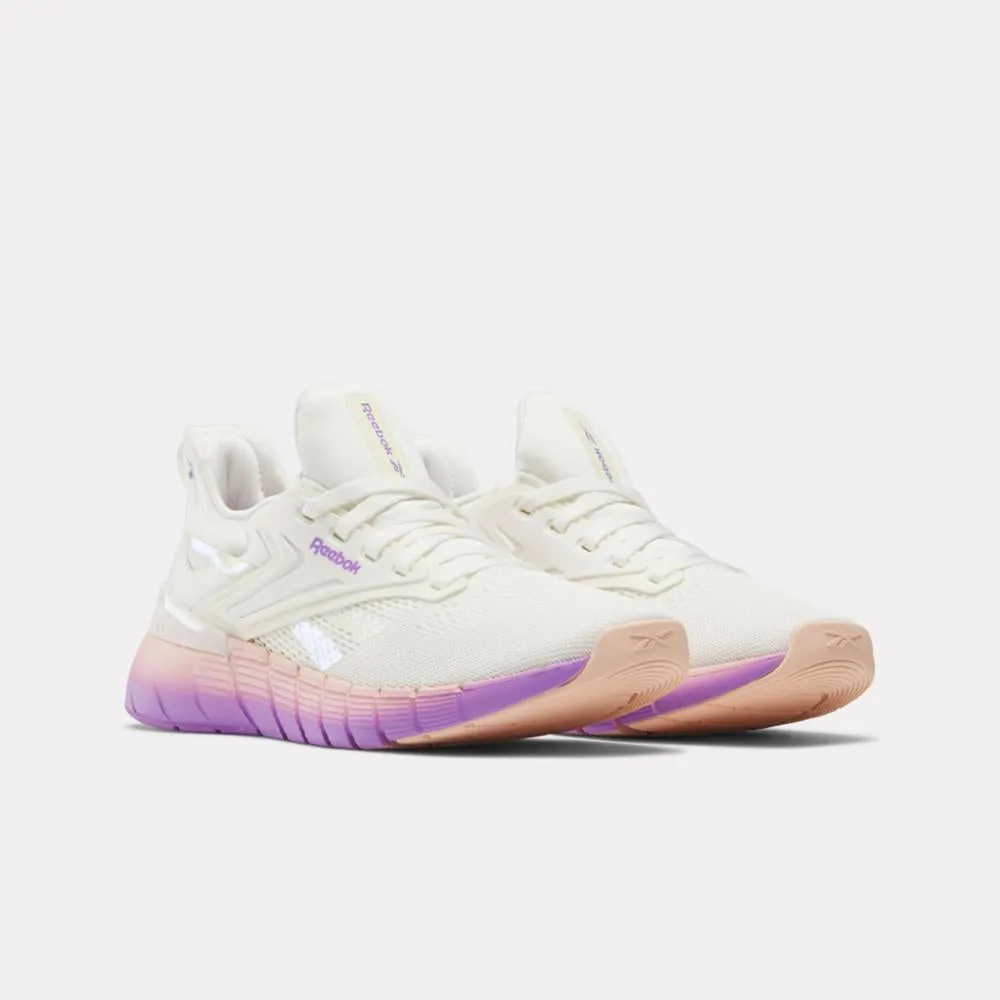 Reebok Footwear Women Nano Gym Shoes CHALK/WASHED CLAY/DGTL PURPLE