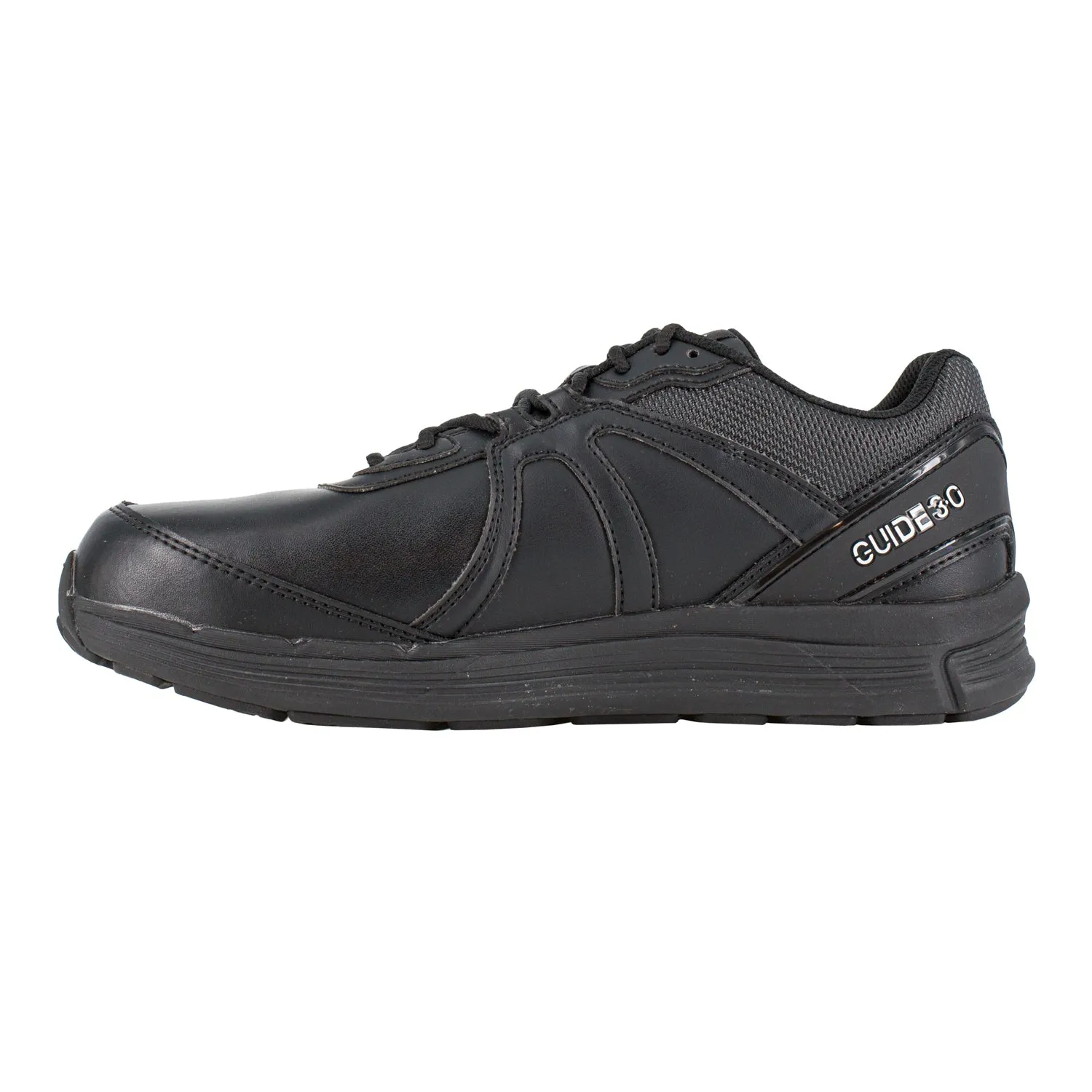 Reebok Mens Black Leather Work Shoes Performance Cross Trainer ST