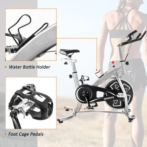 Stationary Professional Indoor Cycling Bike Exercise Bike Spin Bike S280 Trainer Exercise Bicycle(Silver)