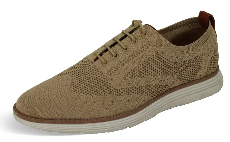 Tan khaki Men’s Sneakers Casual Lace-Up Shoes Soft Material Rubber Sole