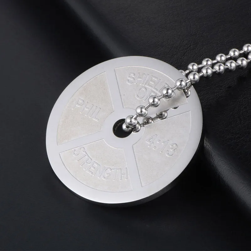 Titanium Steel Barbell Pendant Necklace for Men - European and American Fashion Fitness Accessory