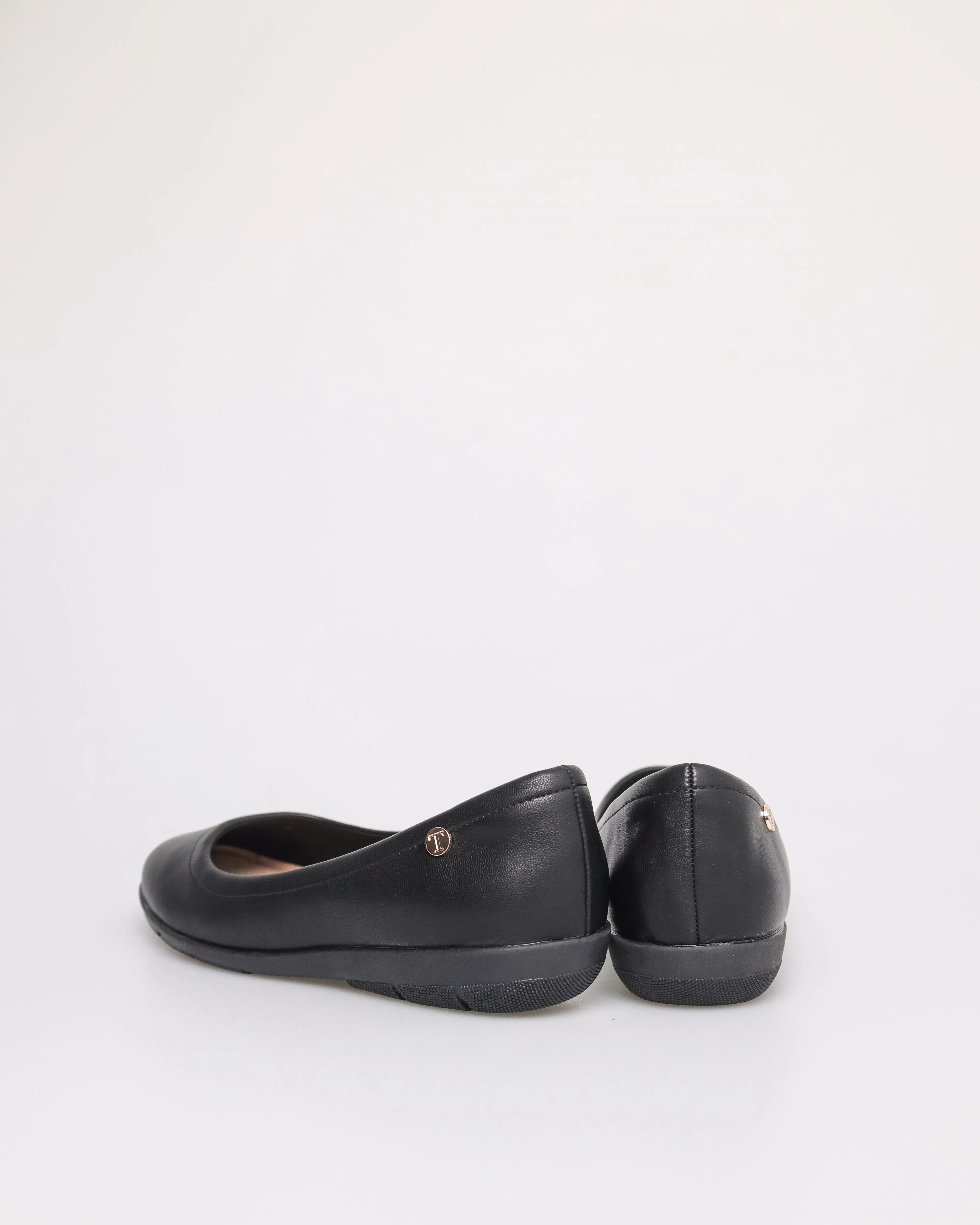 Tomaz NN226 Ladies Square Toe Ballerinas (Black)