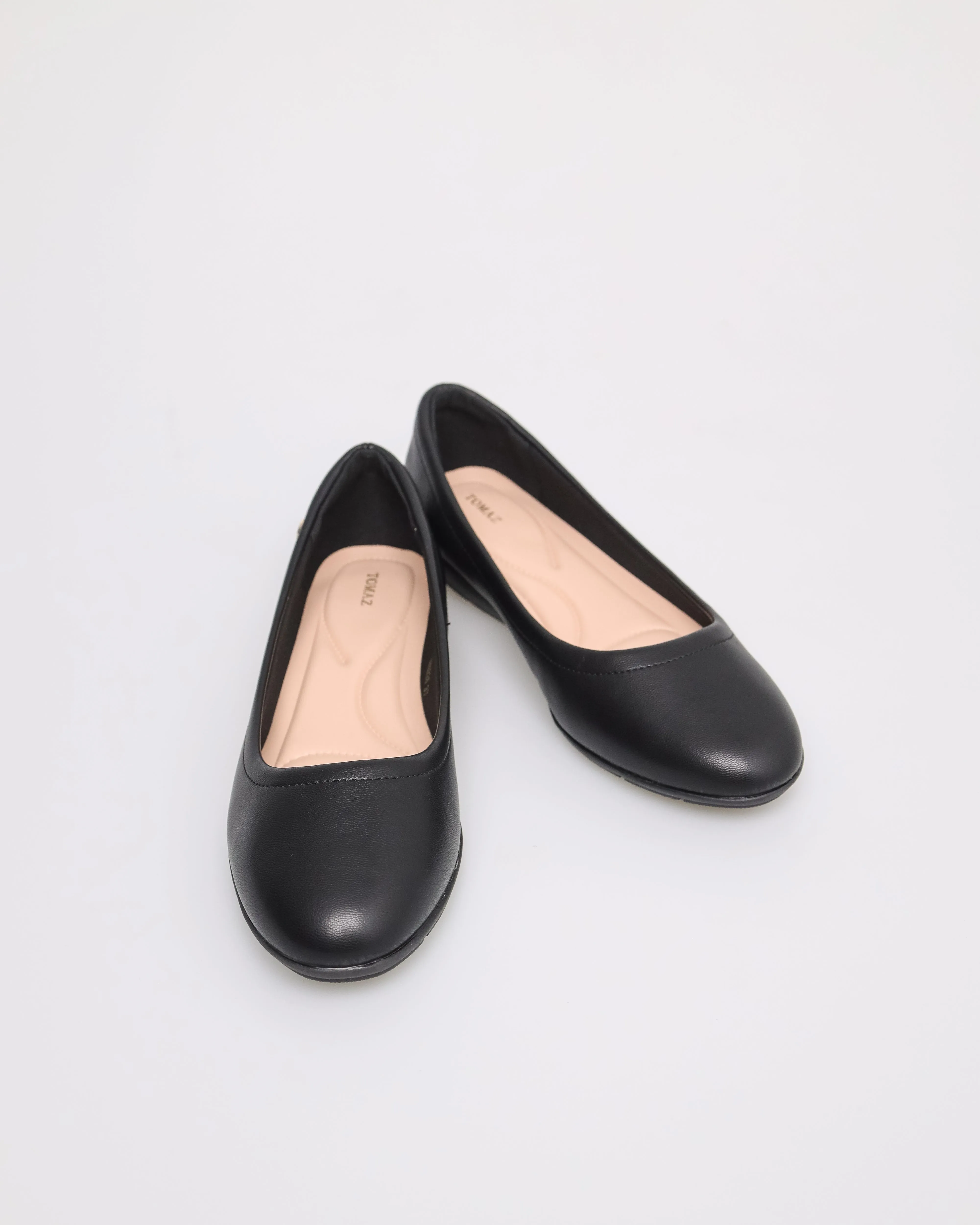 Tomaz NN226 Ladies Square Toe Ballerinas (Black)