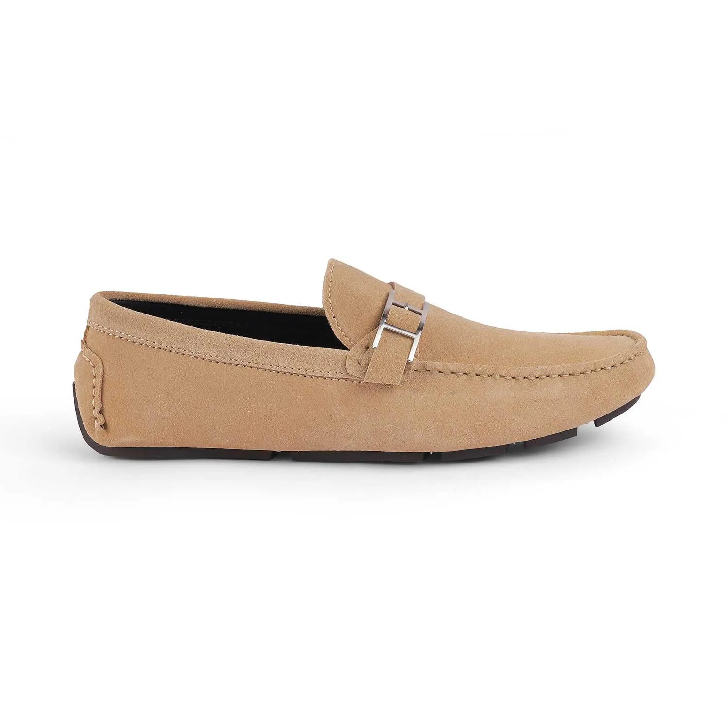 Tresmode Campin Beige Men's Leather Driving Loafers