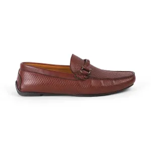 Tresmode Cover Wine Men's Leather Driving Loafers