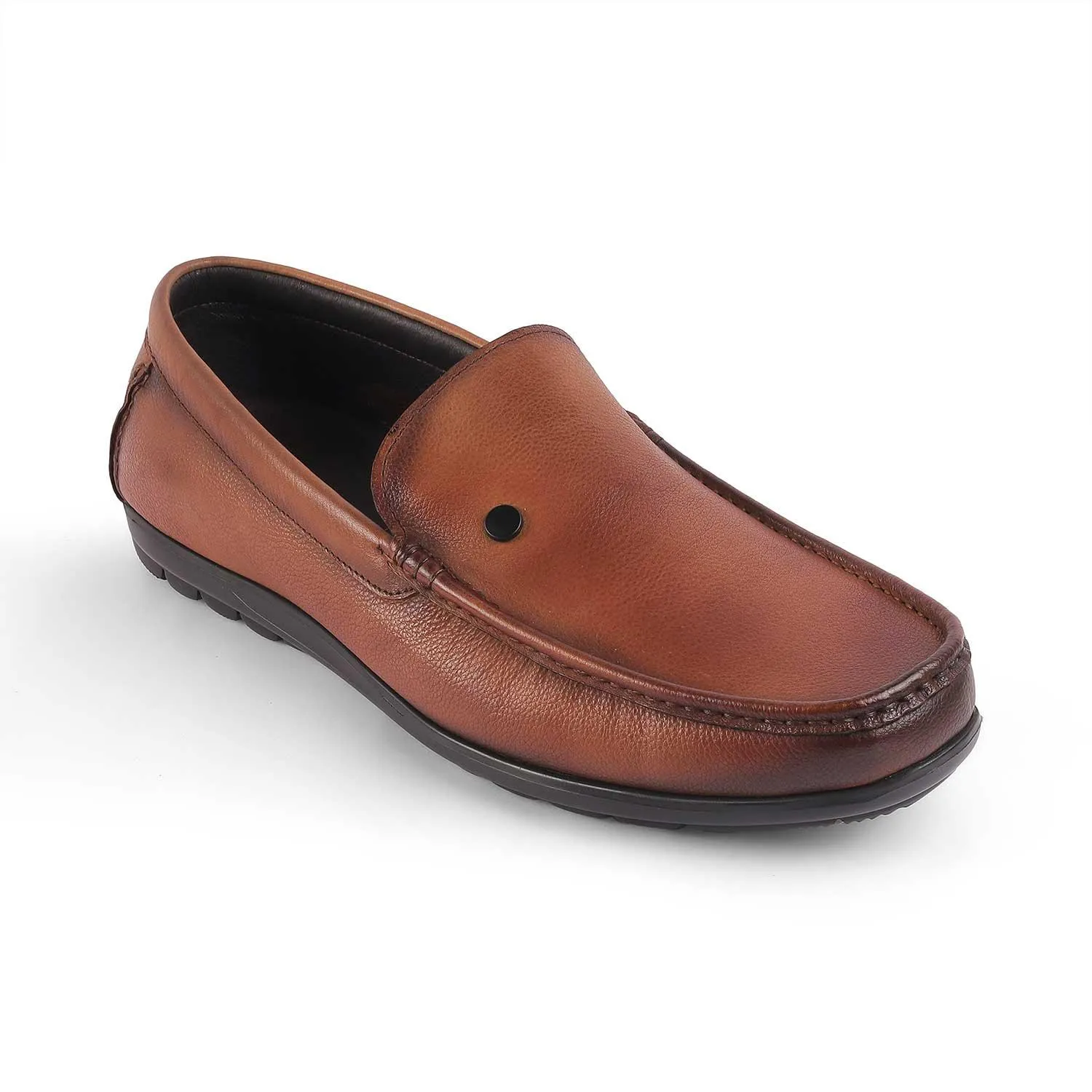 Tresmode Trev Tan Men's Leather Driving Loafers