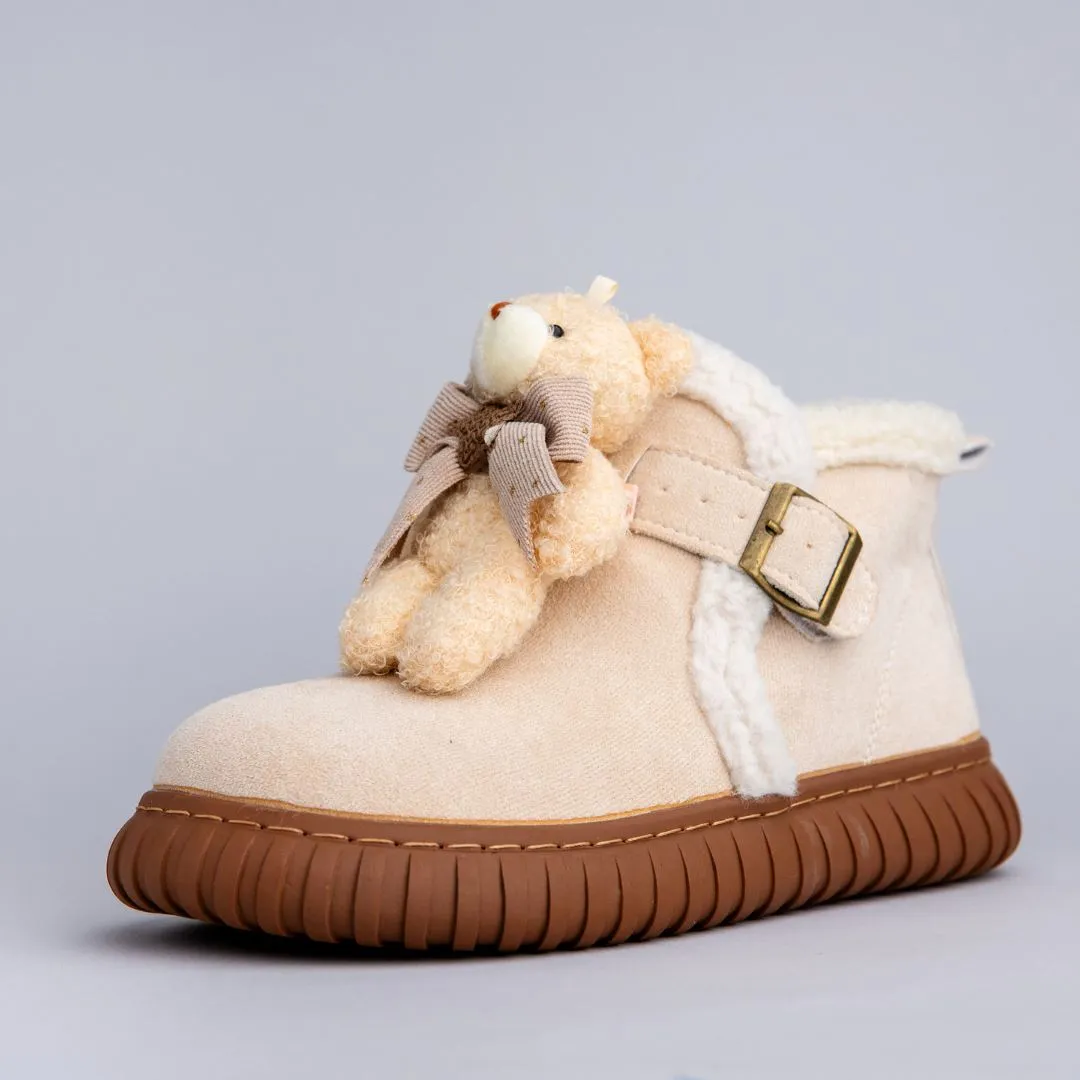 Ultra Soft Plush Teddy Bear Ankle Boots - Women's