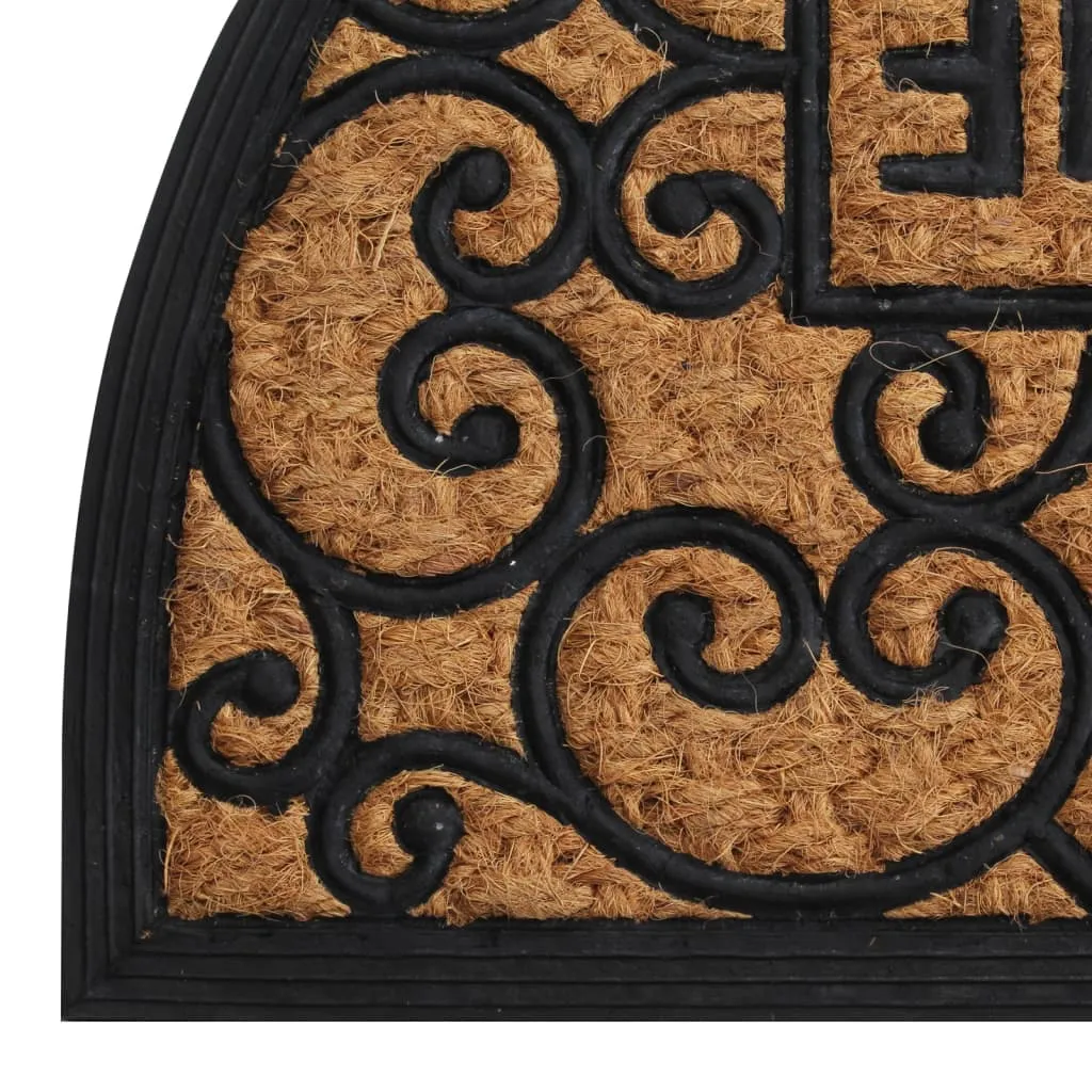 vidaXL Door Mat Half Round 45x75 cm Rubber and Coir