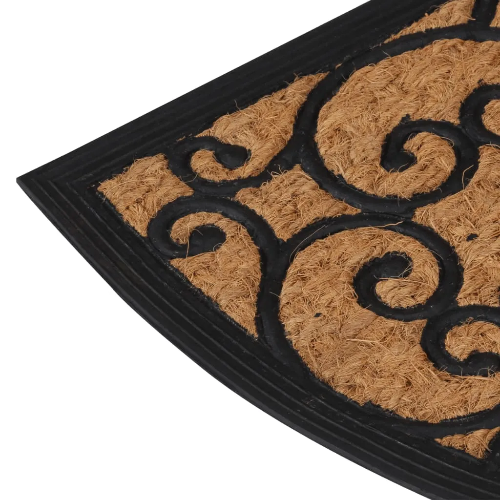 vidaXL Door Mat Half Round 45x75 cm Rubber and Coir